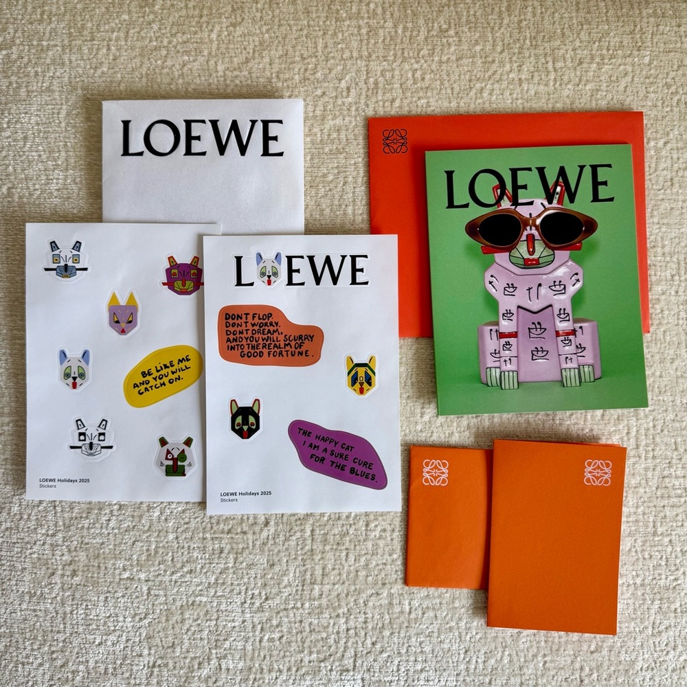 LOEWE Louis Wain Limited Edition Stickers, Greeting Card & Blank Note Card